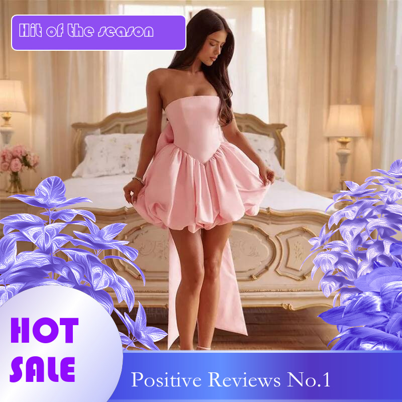 Dongdumaoyi Townlike Bow Backless Sexy Party Dress Women Mini Spring Summer Waist Wrap A Line Ball Gown Dresses