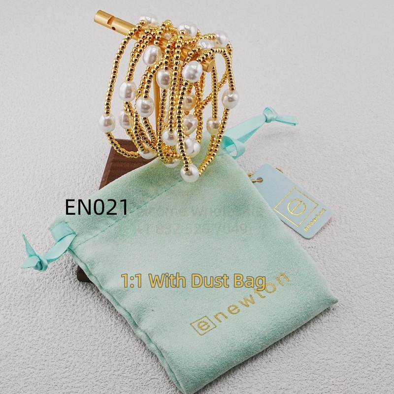 1:1 E-Newton 1:1 Jewelry Gold Pearl Beaded Bracelets Bangles For Women Birthday Christmas Gift EN021