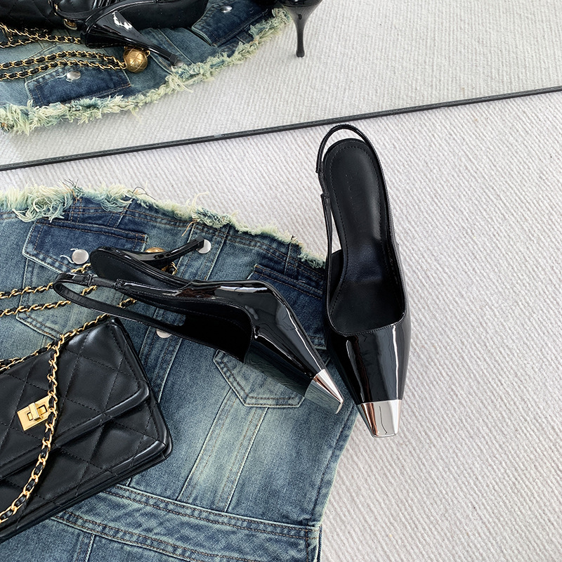 Women's stiletto high heels with elegance - 2025 new summer black high-end stunning comfortable high-heeled sandals