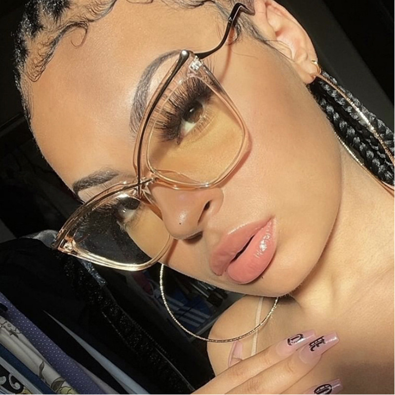 Designer Sunglasses For Women Men Business Glasses Frame Anti-blue Light Flat Mirror Glasses Cat Eye Frame Sunglasses KA9966