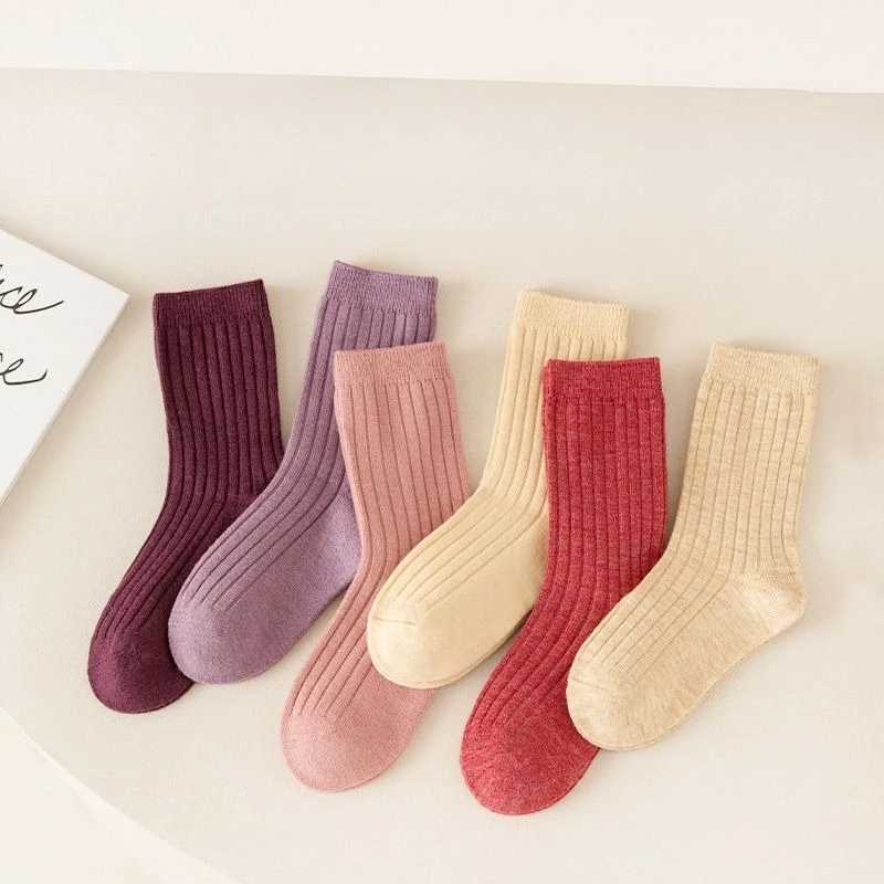 1-12 Year Kids Merino Wool Sports Socks for Girls Boys Toddler Thermal Winter Warm Thick Cushioned Moisture Hiking Socks 3 Pairs G251124