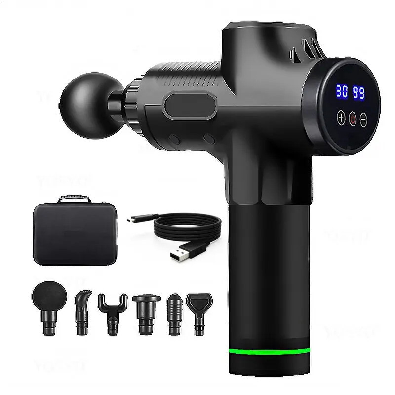 Deep Muscle Massage Gun Electric Percussion Pistol Massager For Body Neck Back Leg Fitness Tool 30 Levels 250424
