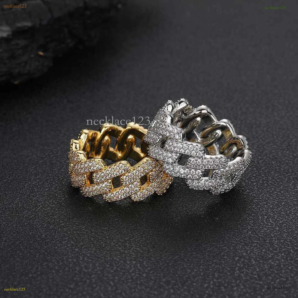 Band Cuban Custom Hip Hop Sterg Vvs Moissanite Dia Rings Men Iced Out Sier Ring Gold Plated For Women Jewelry Gift