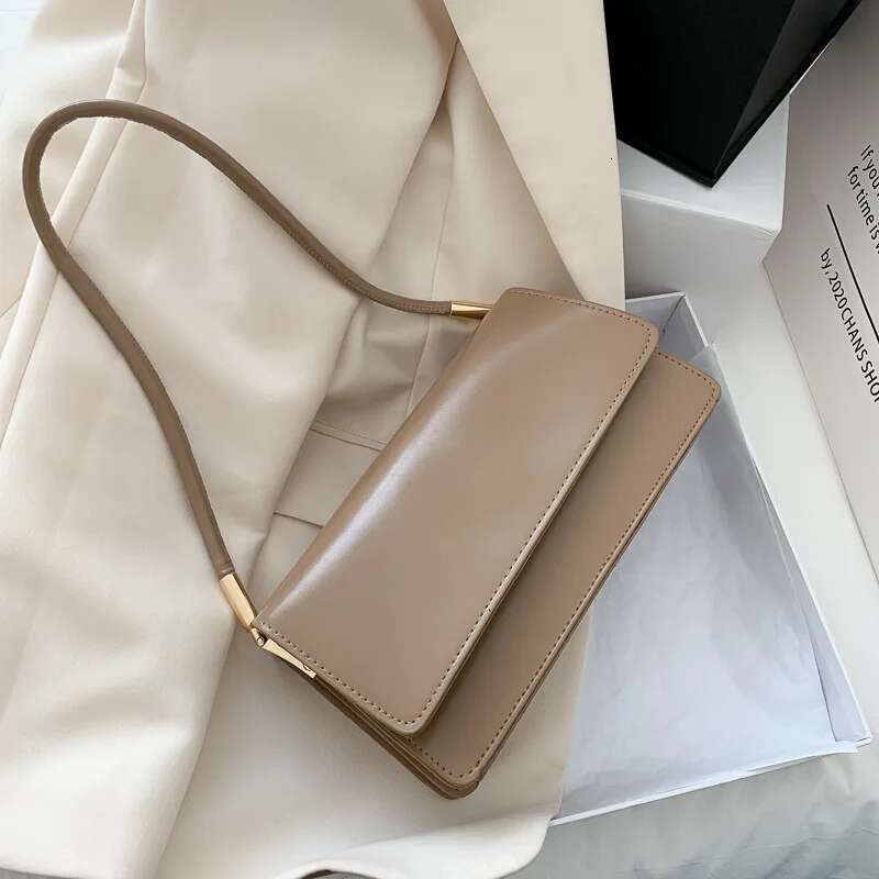 New Simple Shoulder For Women PU Leather Armpit Solid Color Lady Handbag Casual Girls Small Square Bag Sac