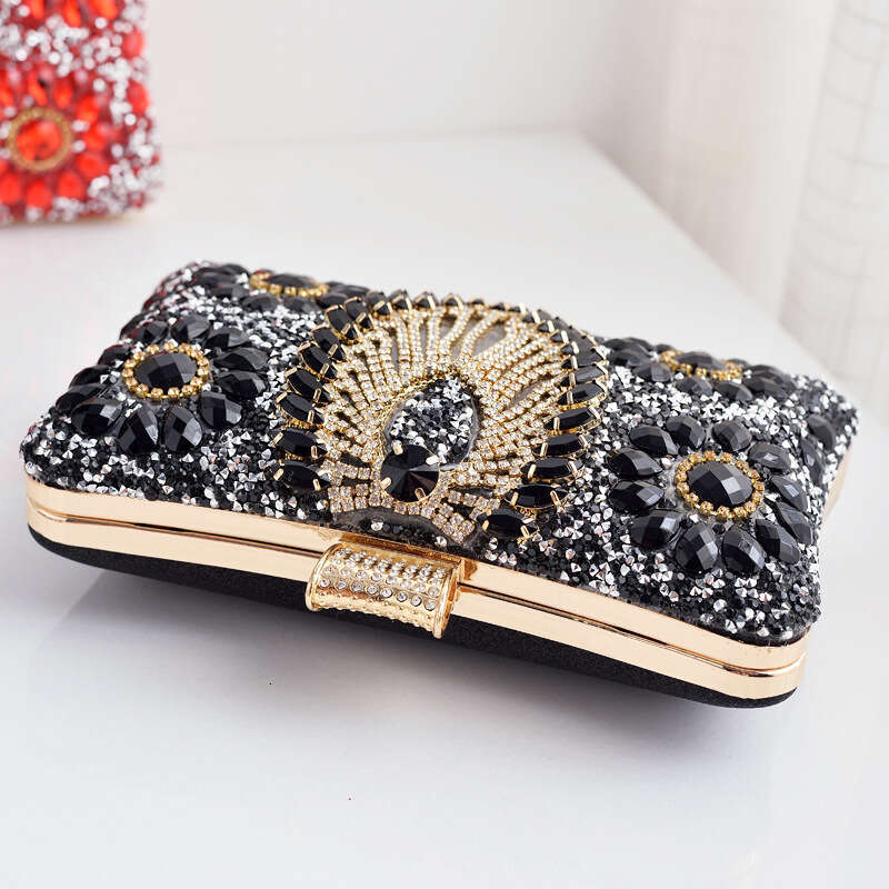 Dinner Bag Banquet Bag With Diamond Inlay Rhinestone Evening Formal Dress Rhinestone Bag Wedding Handbag KQ