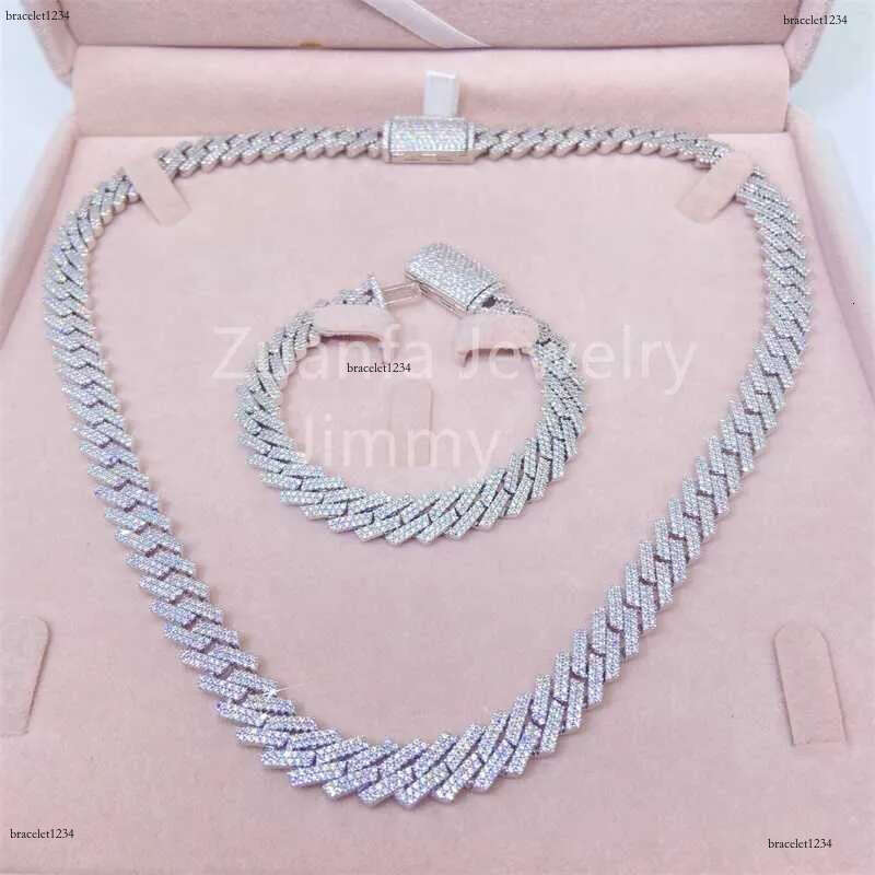 Custom Made Solid Back 10mm Width Necklace Jewelry S Pass Dia Tester Flawless Moissanite Man