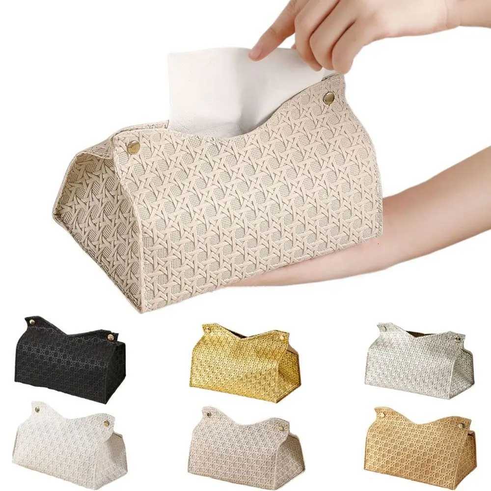 Decorative Rectangular Tissue Box-Case PU Leather Tissue Holder for Bathroom Modern Tissue Box Holder OfficeM251124