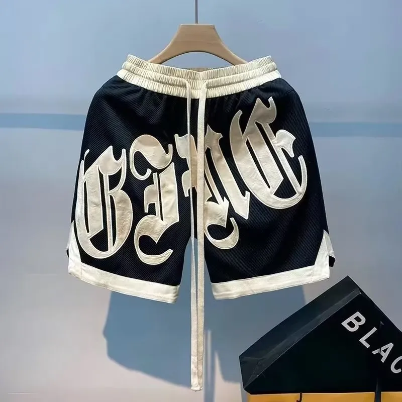 Men's Shorts Korean Streetwear Letter Embroidery Harajuku Short Pants Gym Grunge Sweatpants Sport Bermudas Clothes designer shorts