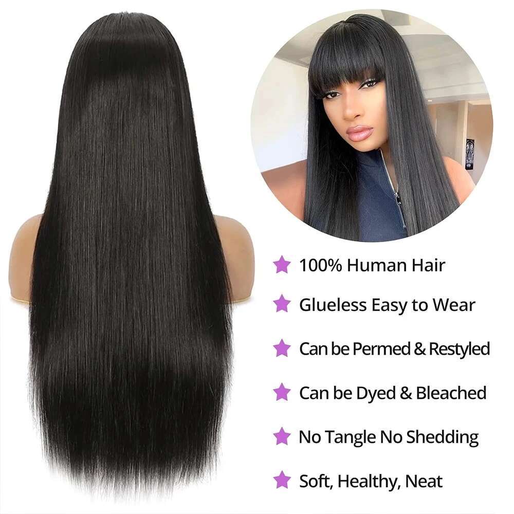 Straight Human With Bangs Full Hine Made Wig Cheap Brazilian Hair Short Bob Density Wigs Tote Bag Tote Bag