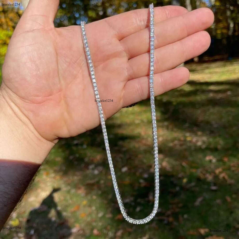 Wholesale Price Fine Jewelry Dia Necklace 2MM 3MM 4MM 5MM Sterg Sier GRA D Color Vvs Moissanite Tennis Chain