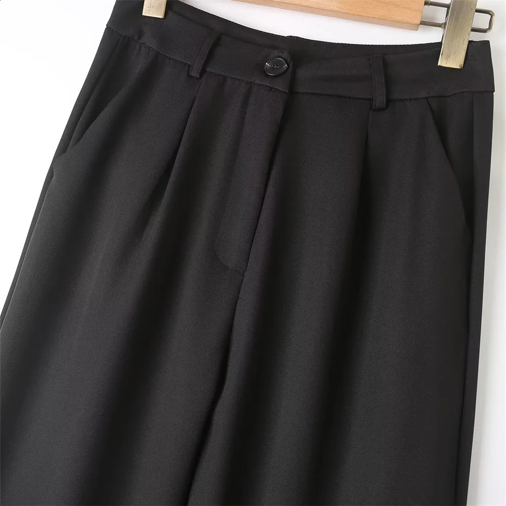 Autumn Product Womens Fashion Versatile High Waist Slim Fit Straight Sleeve Solid Color Suit Pants 250421