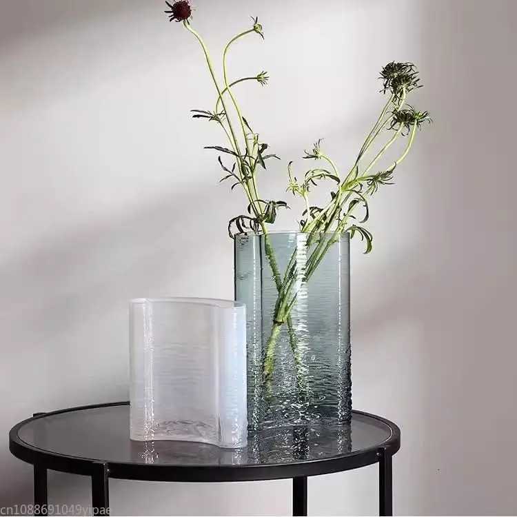 Moon Type Transparent Glass Vase Advanced Sense Creative Hydroponic Vase Light Luxury Living Room Desktop Decoration C251124