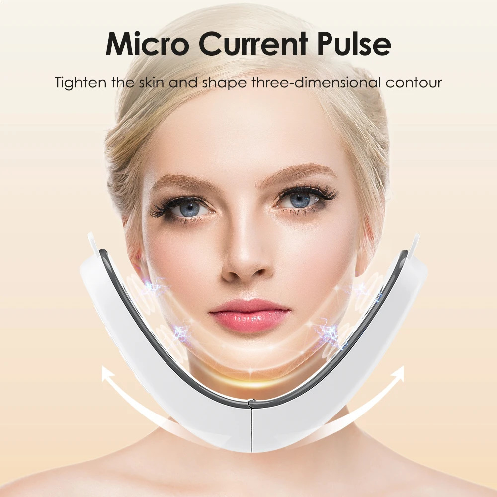 EMS Facial Device LED Face Slimming Vibration Massager Double Chin Removal V-Face Line Lift Belt Cellulite Jaw Device 250418