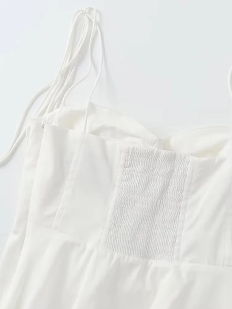 TRZA Symmetrical Bustier Womens Top Sweetheart Collar Tie Strip Side Zipper Tank Sexy and Fashionable 250423