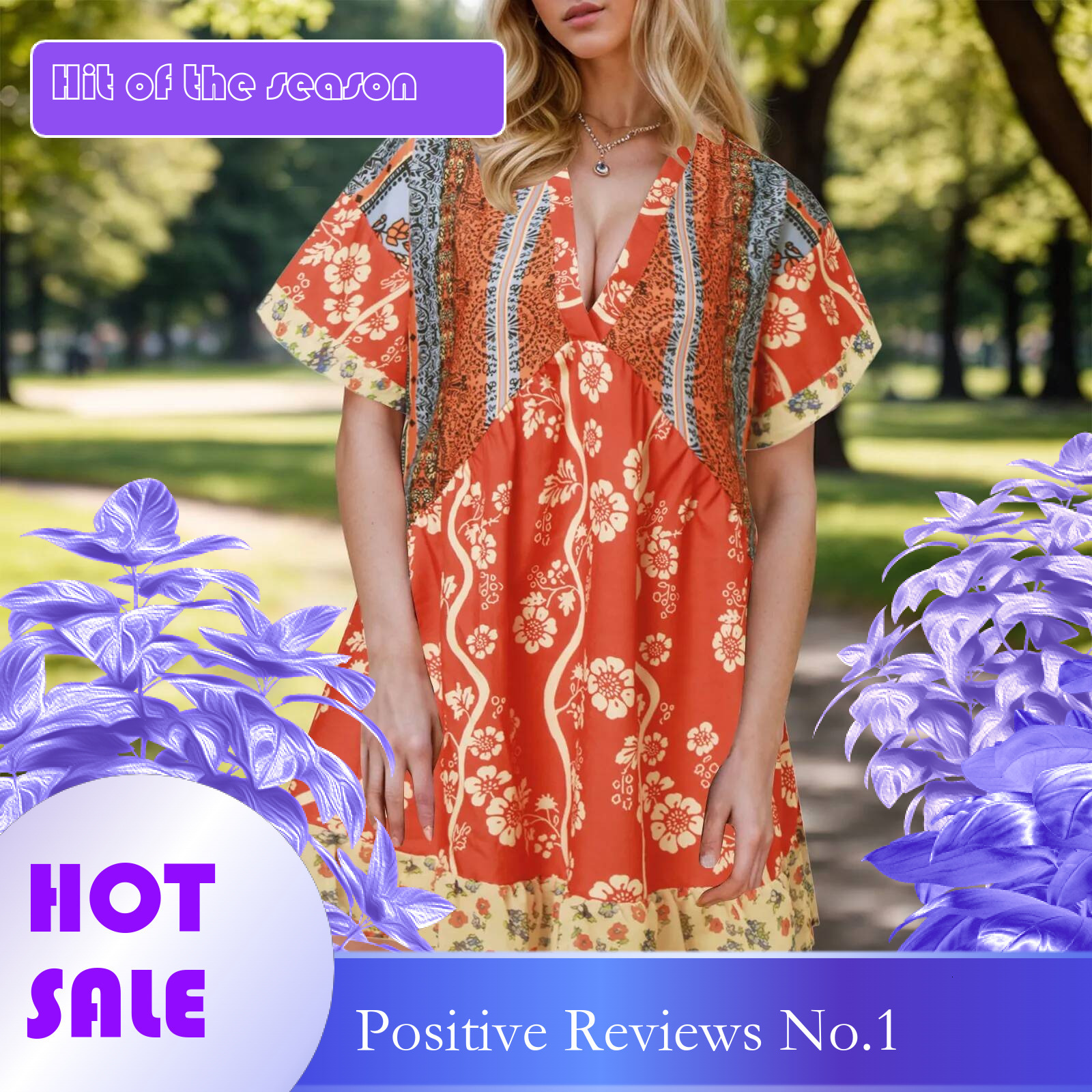 Dongdumaoyi Women S Summer Fairycore Grunge Dress Bohemian Floral Print Short Sleeve V Neck Flowy Sundress Beachwear Vestido