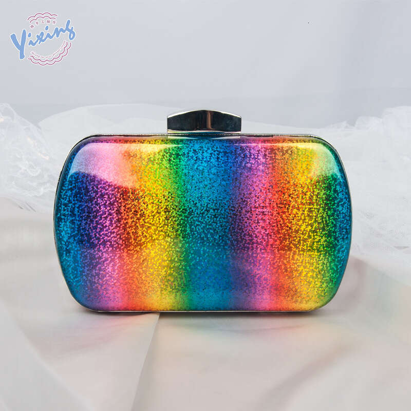 Dinner Bag Summer Versatile Rainbow Dinner Laser PU Handheld Gradient Women S Bag KQ