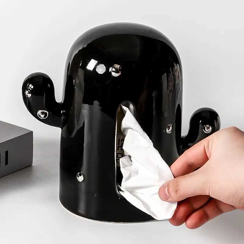 Ceramic Living Room Simple Tissue Box High-End Feeling Cactus Desktop Paper BoxM251124