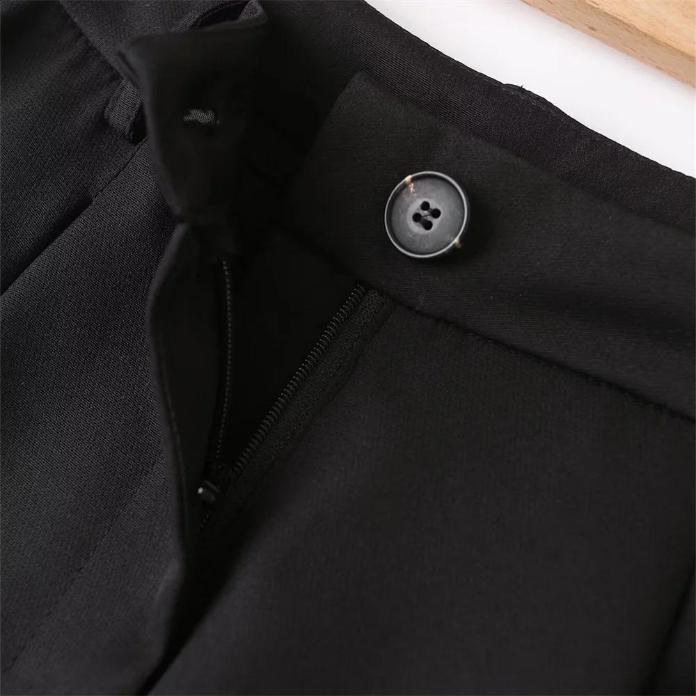 Autumn Product Womens Fashion Versatile High Waist Slim Fit Straight Sleeve Solid Color Suit Pants 250421