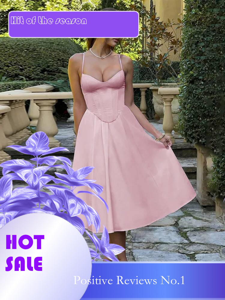 Dongdumaoyi Townlike Elegant Midi Long Waist Wrap A Line Dress Women Spaghetti Strap Spring Summer Nightclub Sexy Party Dresses