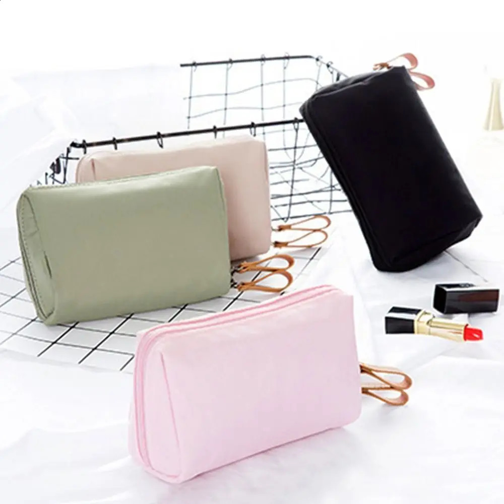 Women Girls Nylon Storage Bag Small Makeup Bag Case with Separate Pouch Travel Cosmetic Pouch Mini Waterproof Handbag R250424