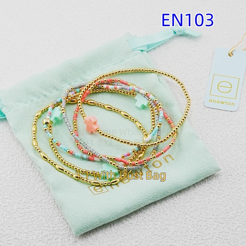 1:1 E-Newton Brand Beaded Love Bracelet Jewelry Woman Designer Jewelry Birthday Christmas Gift EN103