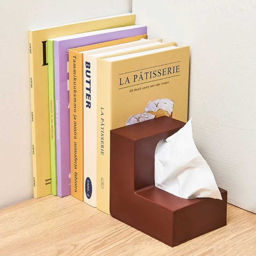 L-shaped Tissue Boxes Office Living Room Bedroom Simple and Creative Folding Double-sided Tissue Box Holder Home DecorationM251124