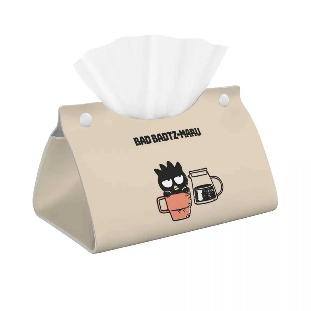 Custom BADBADTZ-MARU Tissue Box Holder Rectangular Cartoon PU Leather Facial Tissue Box Cover for Car BathroomM251124