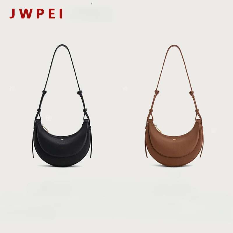 Designer Bag JW PEI Vegan Leather Crescent Bag - Retro Adjustable Crossbody For Women, Structured Mini Hobo Purse