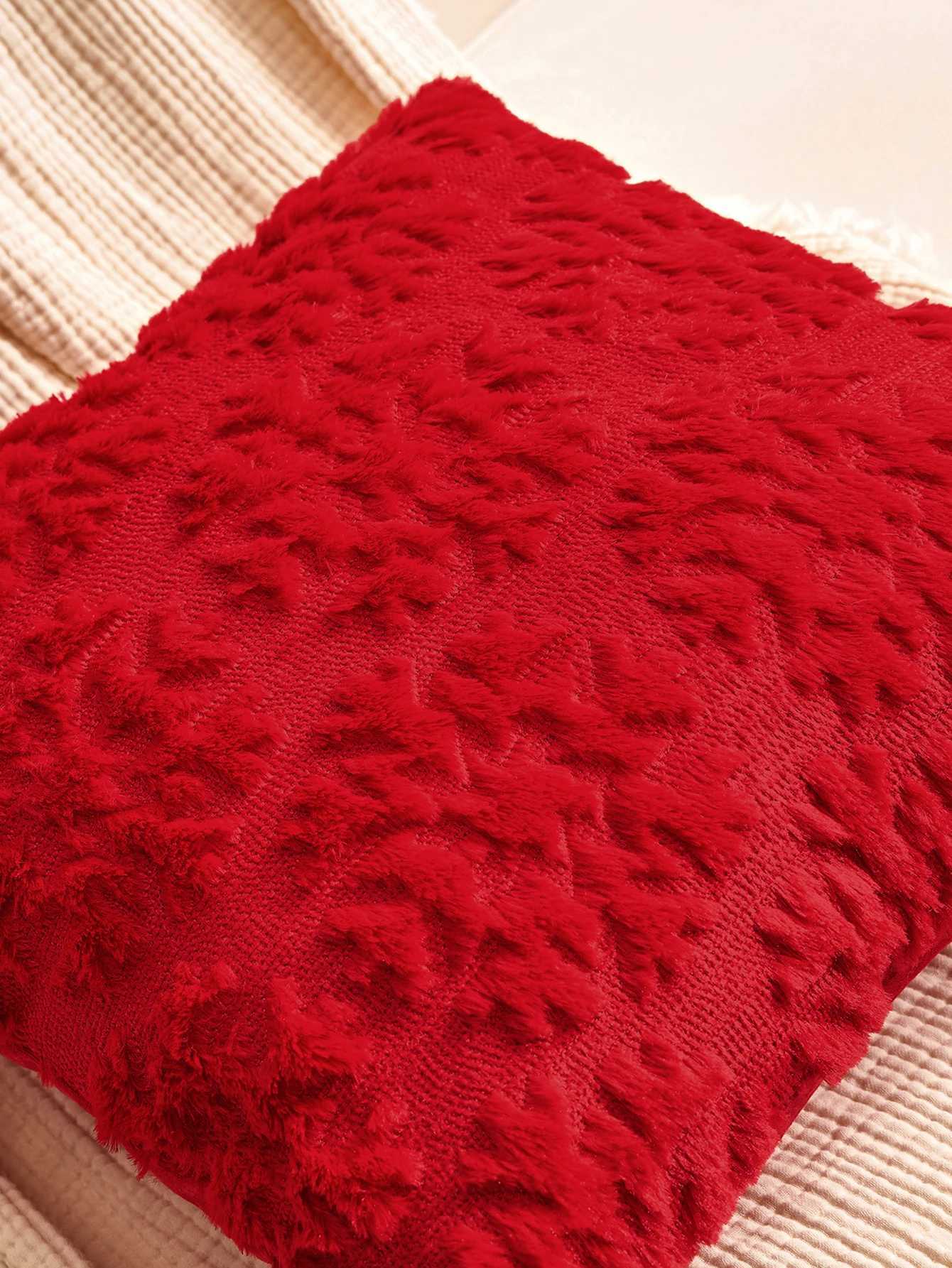 1pc Christmas Decorative Pillow Covers 16x16 Inch Set of 2 Soft Plush Faux Fur Jacquard Throw Pillows Pillowcases for Couch Sofa G251124