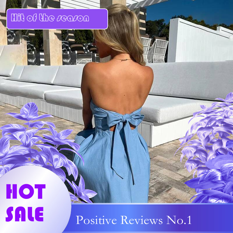 Dongdumaoyi Townlike Waist Wrap A Line Dress Women Strapless Mini Spring Summer Bow Backless Nightclub Sexy Party Dresses