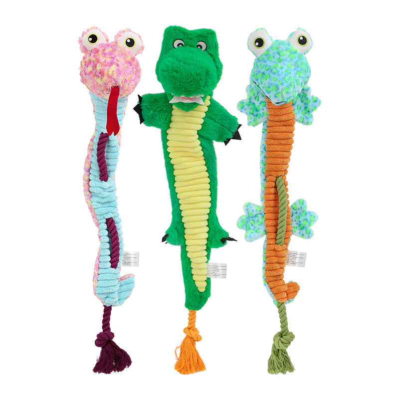 Dog Tug Toys, No Stuffed Animal Dog Chew Toy, Cute Puppy Squeaky Dogs Plush Toys with Crinkle Paper for Small, Medium, Large Breed Dog Supplies E43
