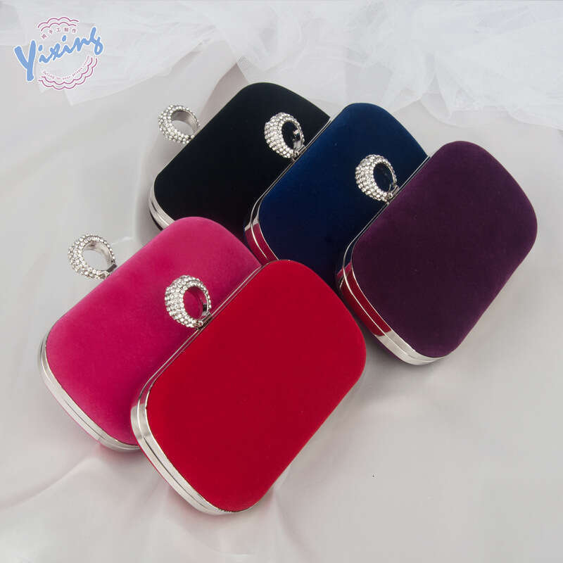 Dinner Bag Classic Velvet Dinner Cheongsam Formal Dress High End Women S Diamond Inlaid Bag Including Bag KQ