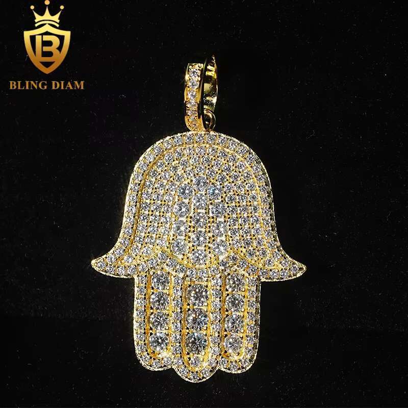 Best Sale Hip Hop Pendant Iced Out VVS Moissanite Diamond Chain Custom 925 Sterling Silver Pendant