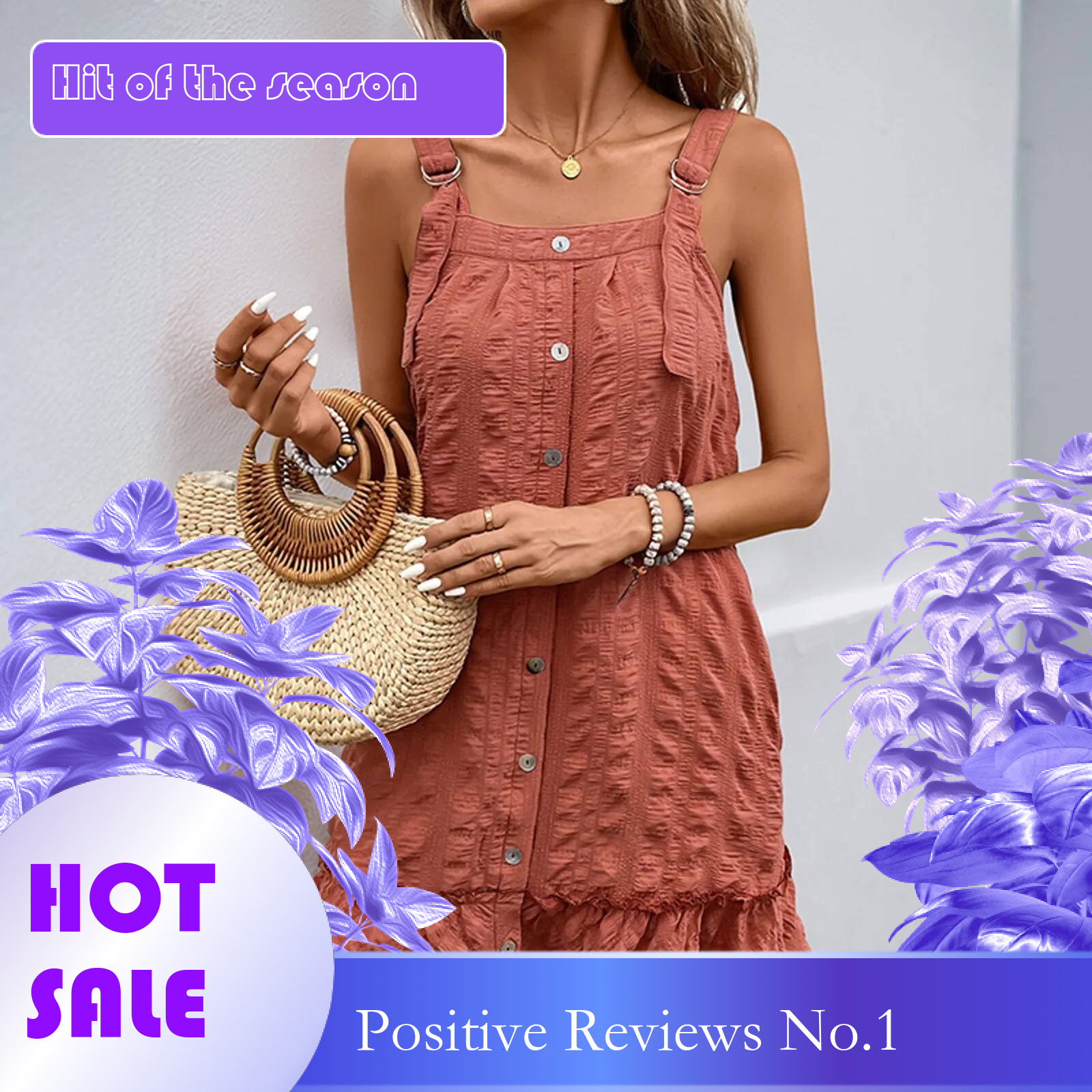 Dongdumaoyi New Summer Spaghetti Strap Dress Solid Color Mini Fashion Button Ruffles Office Lady Dresses For Women Streetwear