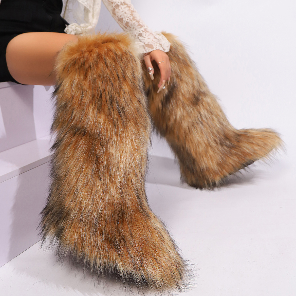 Long boots winter women's designer shoes fashionable and comfortable long tube Christmas gift snow boots high heels - view 6