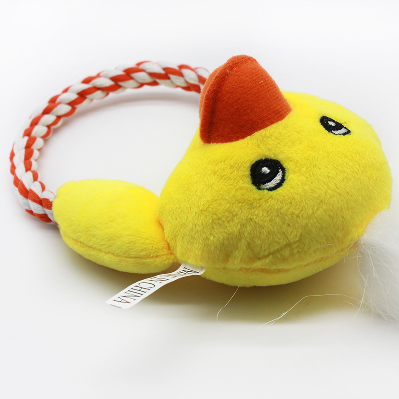 Squeaky Dog Toys, Tough Frog Dog Plush Toy with Nylon Rope Knot, Interactive Dog Toy, Built-in Squeaker Dog Stuffed Animals Chew Toy for Small, Medium
