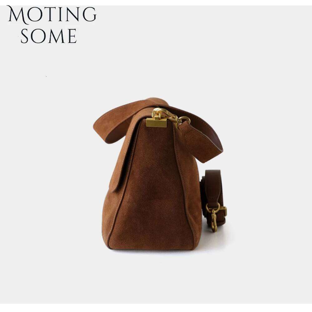 Luxury Bag Designer Motingsome Suede Bag Woman Matte Cowhide Messenger Bags Crossbody Shoulder Underarm Satchel Commuter Soft Winter Purse