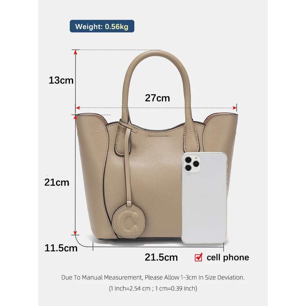Designer Bag Zency Women's Shoulder Genuine Leather Bag Top Handle Simple Fashion Crossbody Cowhide Bags Satchel Large Capacity