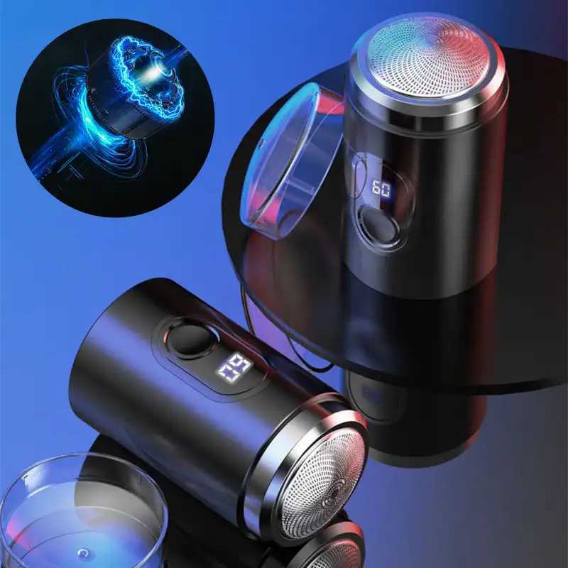 Mini Portable Rechargeable Shaver With Digital Display Mens Electric Razor Long Endurance Travel Wet Dry Shaver L251124