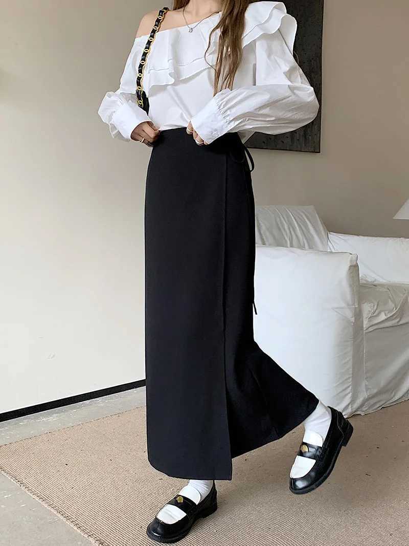 3Color S-XL Irregular Long Skill Female Summer Ankle LengTH Casual High Waist Pencil Long Skill Female M250424