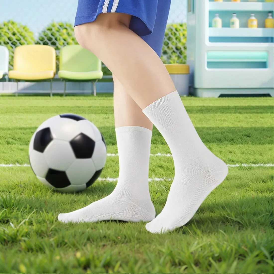 Childrens Summer Thin Crew Socks - Mesh-Sole Structure Breathable Boneless Seam for Students and Teens Sports Wear Cotton Long G251124