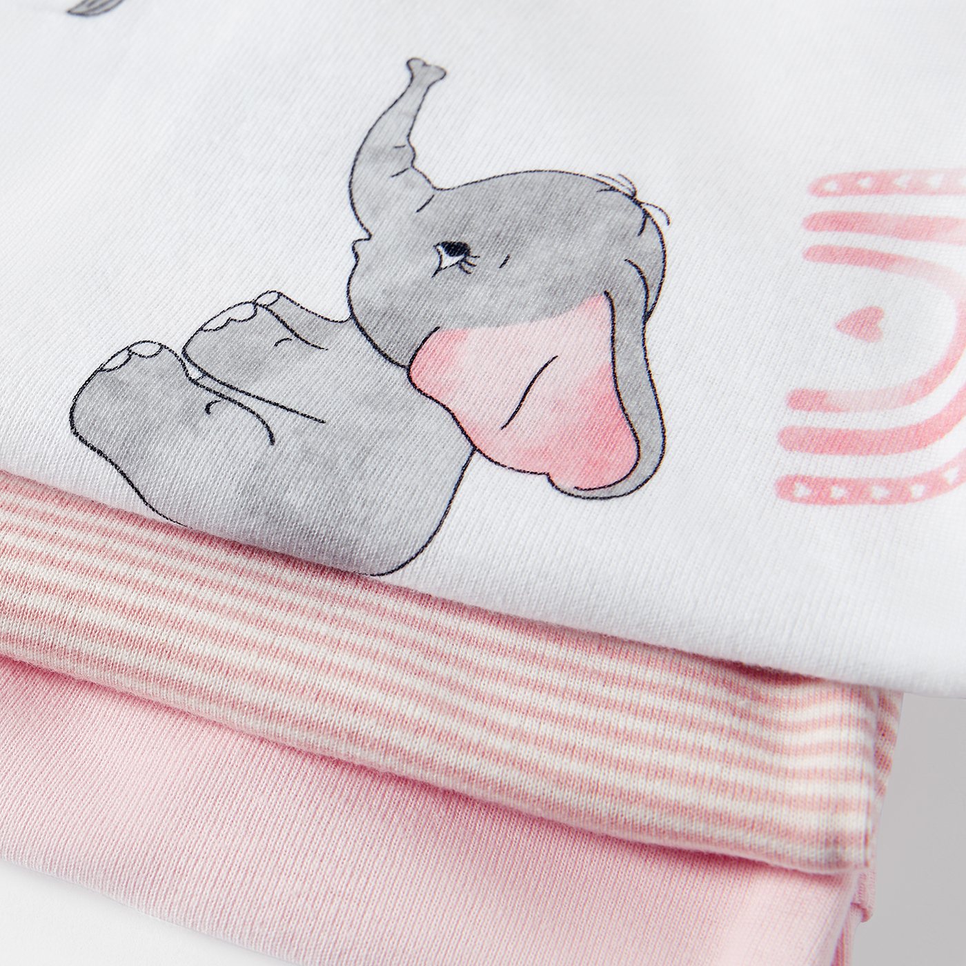 PatPat 3-Pack Baby Girl/Boy Elephant Print/Solid Color Short-sleeve Rompers
