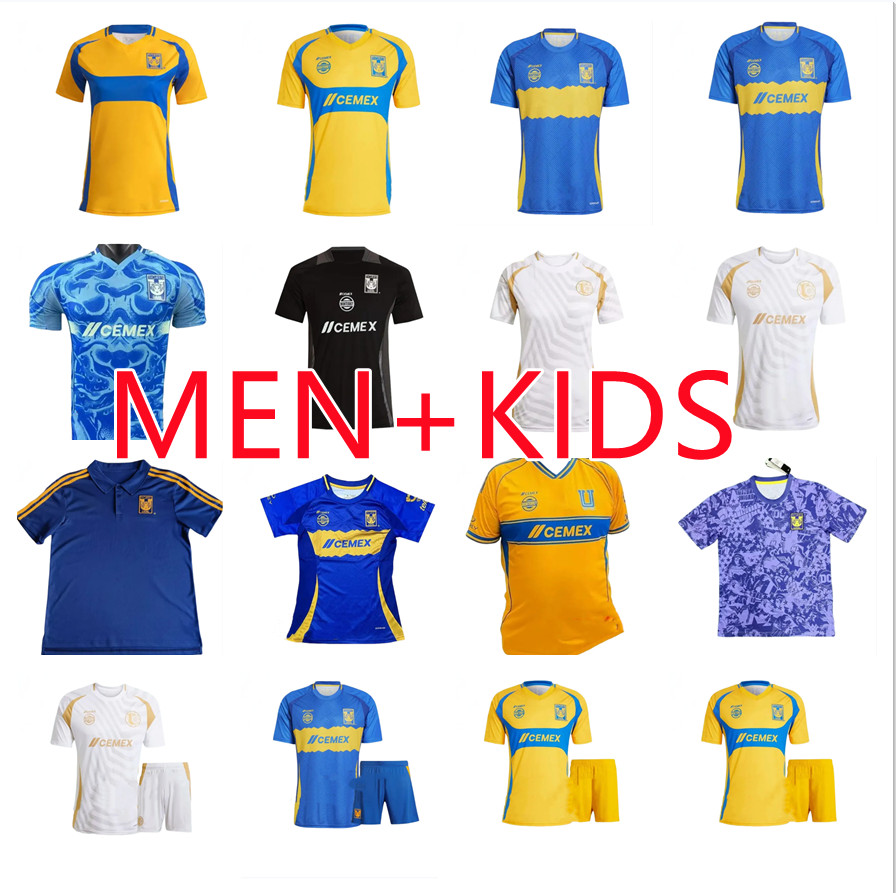Club team 2024 2025 2026 BRUNETTA soccer Tigres UANL soccer jerseys GIGNAC LIGA MX S. CORDOVA Football Shirts 24 25 26 goalkeeper NAHUEL OZZIEL FLORES Men kids kits sets