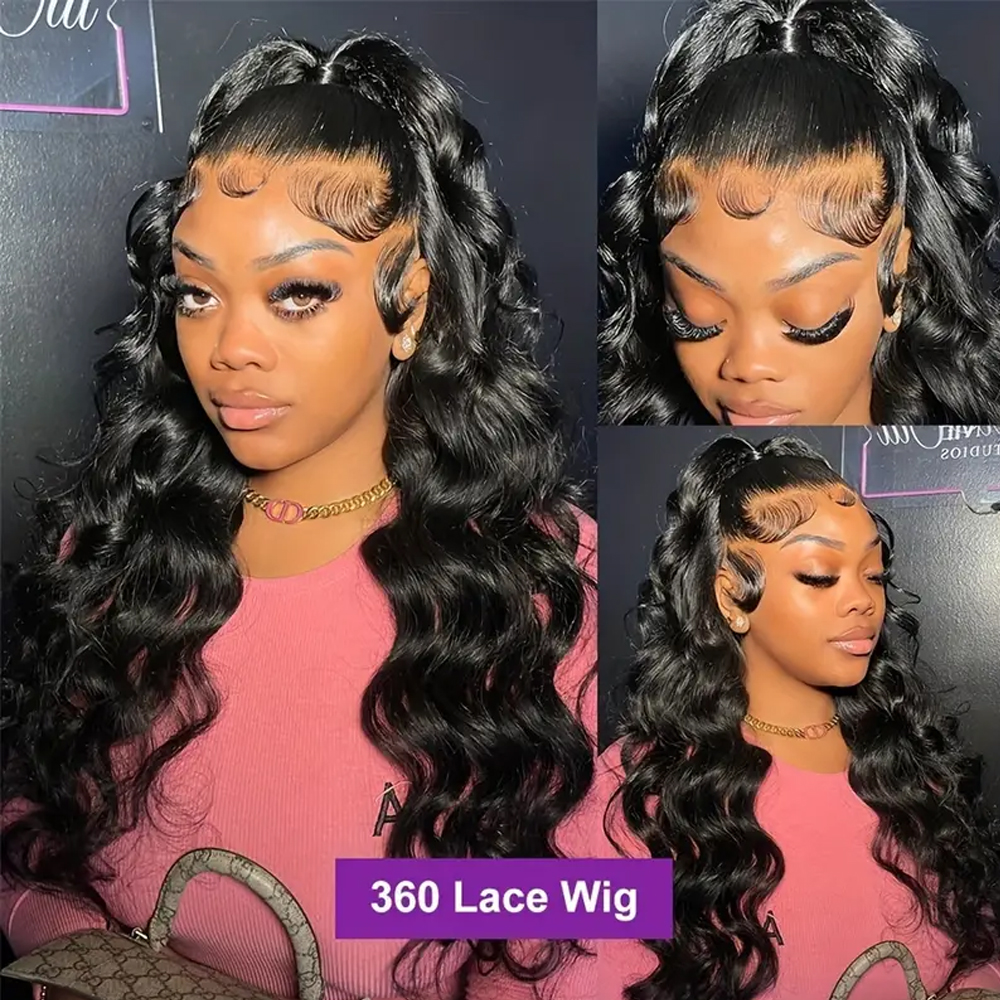 250 Density Invisible Drawstring Body Wave 360 hd Lace Front Wig Human Hair Hidden Strap 360 Glueless Wigs Upgrade Cap For Woman