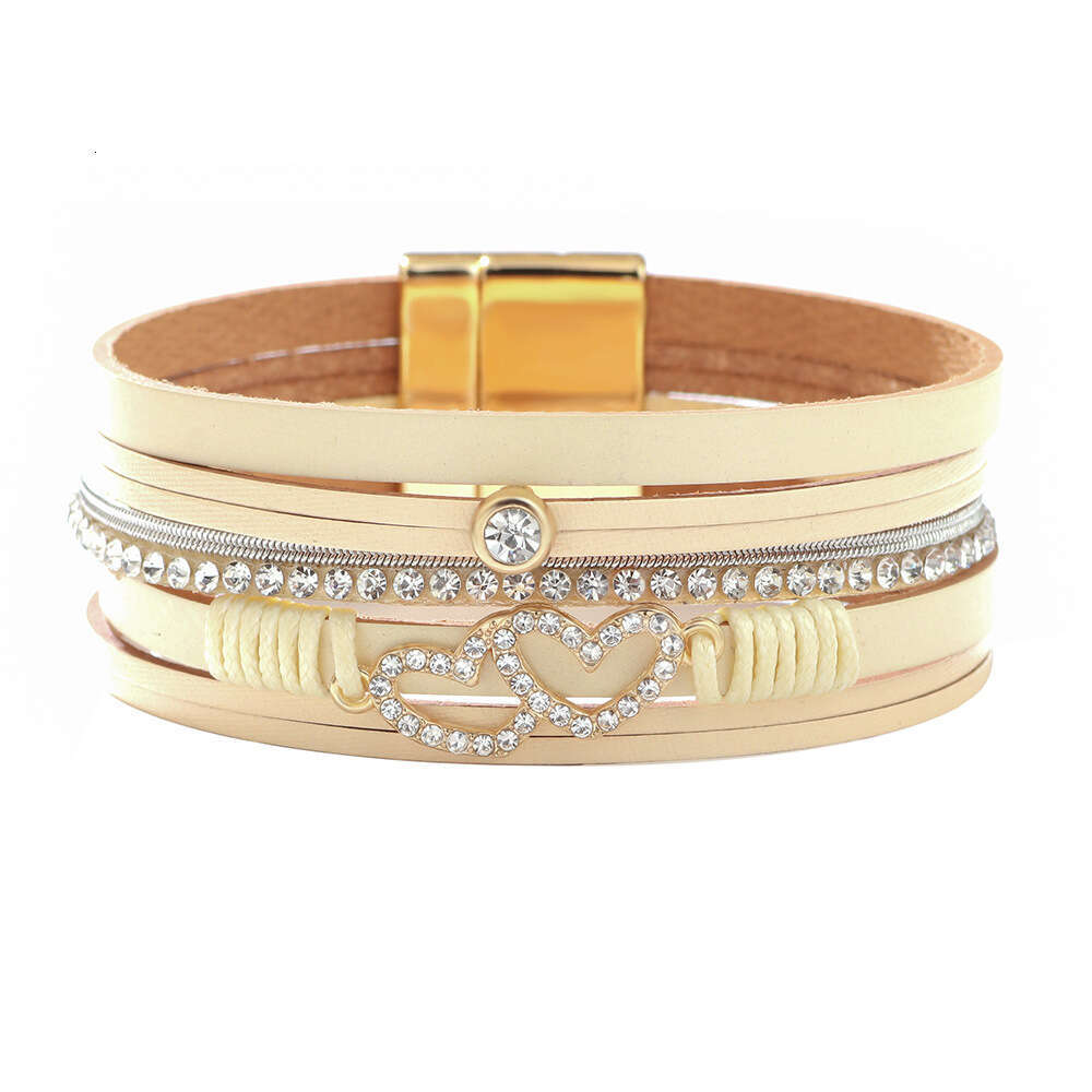 Fashionable New Bohemian Multi layered Love Soil Dia Open Bracelet