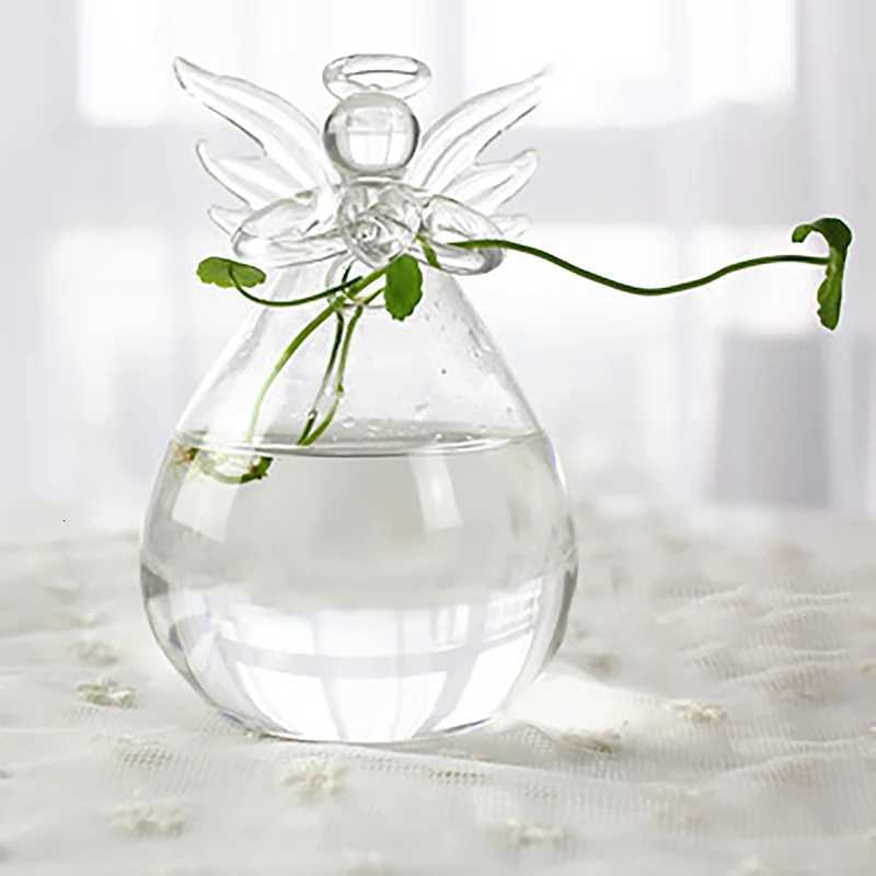New Transparent Angel Hydroponic Vase Home Decor Nordic Simple Living Room Study Table Accessories Desk Ornament Glass Flowerpot C251124