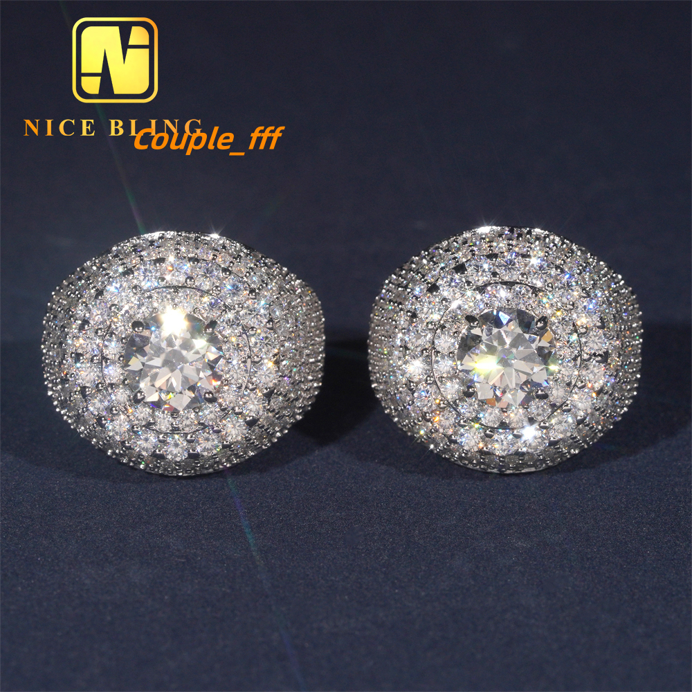 Pass Diamond Tester Iced Out Men Rings 925 Silver Fashion Moissanite Ring Hip Hop Fashion Jewelry Rings