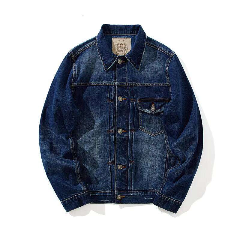 Factory Price Men's Streetwear Jean Slim Long Sleeve Washed Vintage Blue Denim Jacket for Men