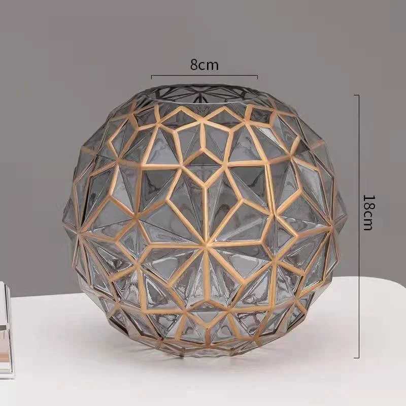 Light Luxury Nordic Glass Vase Living Room Decoration Flowers Arrangement Creative Flower Vase Home Decoration Accessories C251124