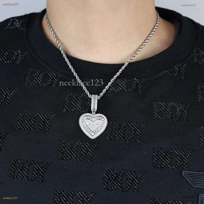 2025 New Fashion Lover Bg 5A Cz Heart Pendant Necklace Iced Out Cubic Zirconia Charm Hip Hop Jewelry for Girls Women Gift